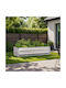 vidaXL Metallic Silver Flower Pot 100x40x24cm