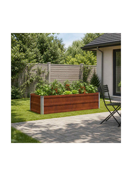 vidaXL Metallic Rusty Flower Pot 100x40x24cm