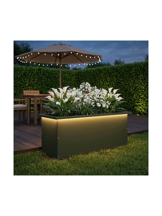 vidaXL Метална Кутия За Саксии Ладис 30x80x30см