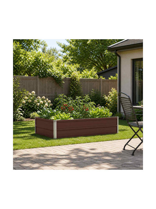 vidaXL Ghiveci De Flori Metalic Maro 100x80x24cm