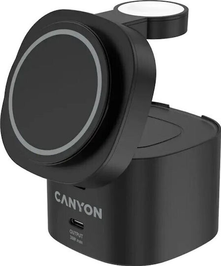 Canyon Kabellose Ladestation Qi 30W Schwarze (CNS-WCS405BW/A)