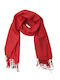Pashmina Women's Silk Shawl Red
