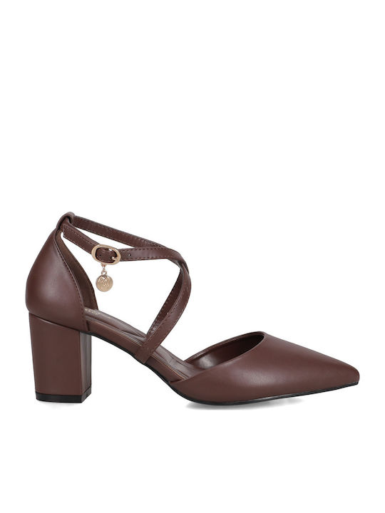 Migato Heels with Strap Brown
