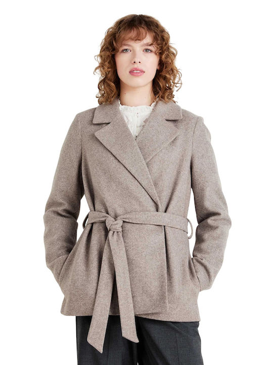 Only Γυναικείο Παλτό Mocha Mer Mel Beige