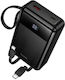 Hoco DYM12 Външна батерия 20000mAh с USB-A порт и USB-C порт Power Delivery / Quick Charge Черна