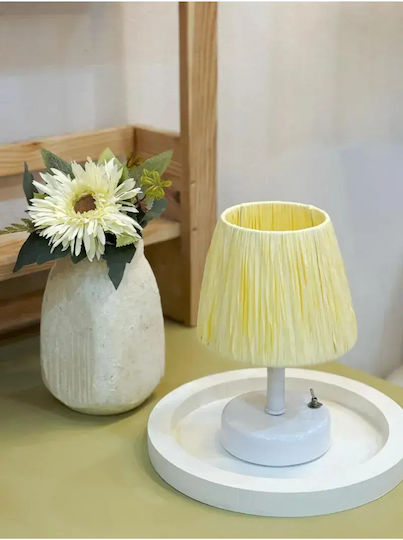 SteweHome Holz Tischlampe mit Weißem Hut und Basis 2 Stück