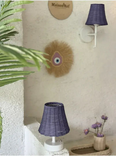 SteweHome Tischlampe mit Lila Hut und Weiße Basis