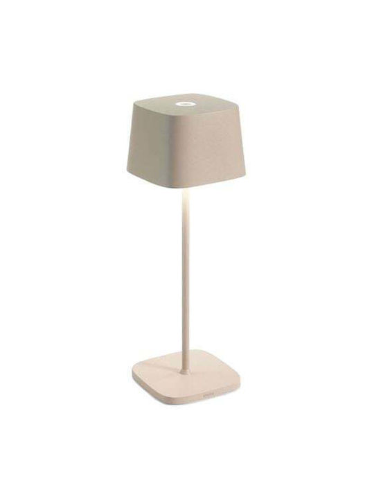 Zafferano LED Table Lamp with Beige Shade and Base