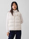 Women's Sleeveless Puffer Jacket for Winter Ivory Frost