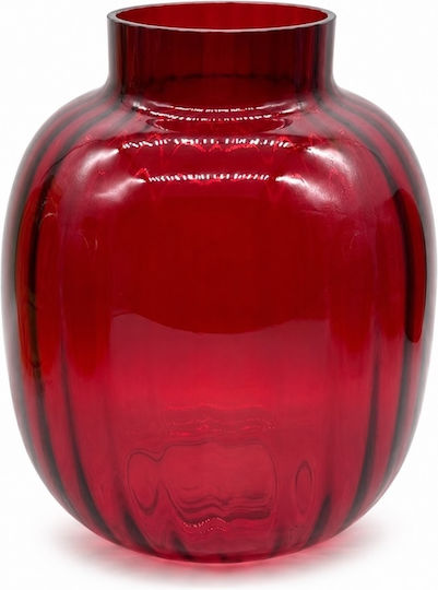 Dekorative Vase Glas Rote 15.5xH20cm