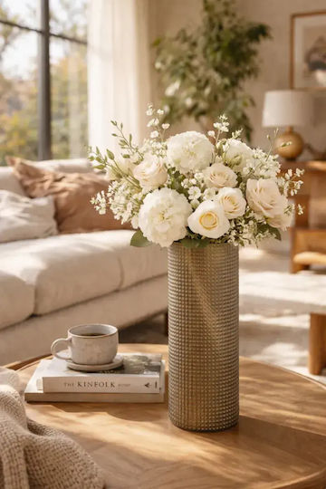 SteweHome SteweHome Dekorative Kristall Vase Grau Y30cm