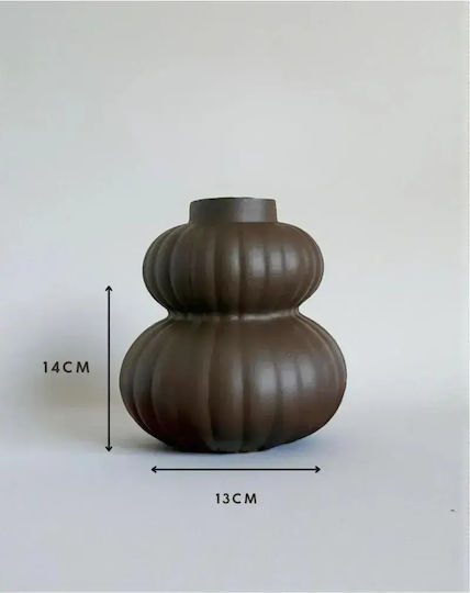 SteweHome Decorative Plastic Vase Brown 13x13xH14cm