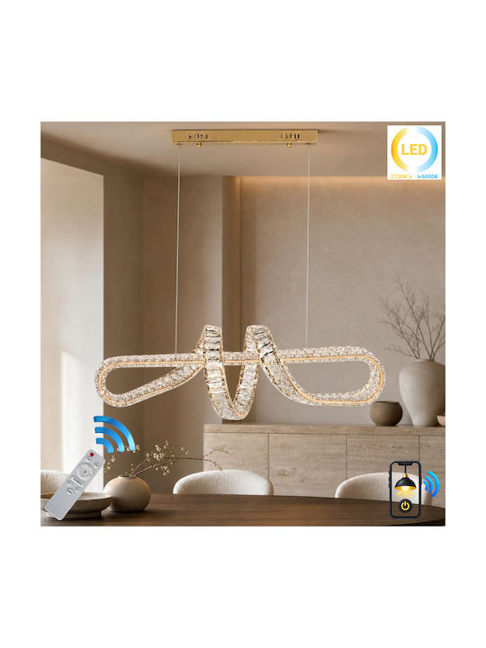 Keskor Candelabru LED cu Cristale Aurii