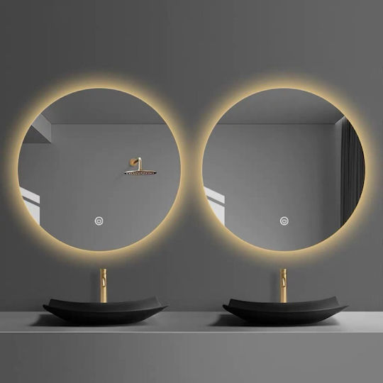 Smart Oglindă Rotundă De Baie Cu Lumini LED Și Atingere 60x60cm