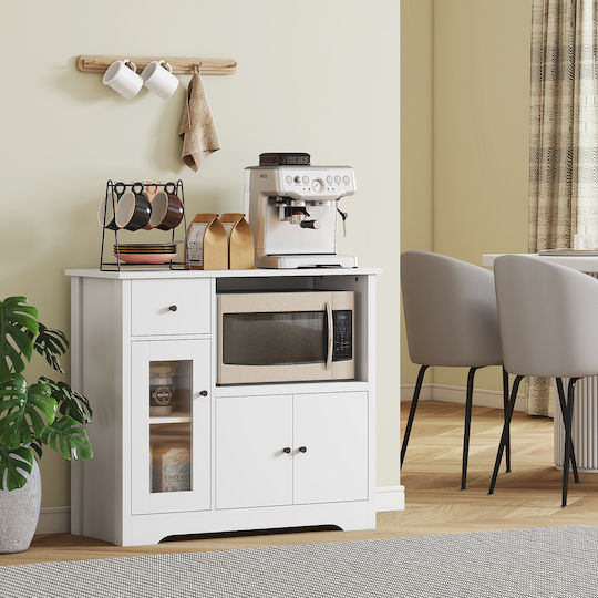Floor Kitchen Dresser White 80x35x72.2cm