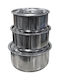 TnS TnS Inox Mittagsboxen Silber 18x9cm 3 Stück