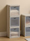 5Five Fabric Storage Box with Lid Grey 30.5x30.5x91cm