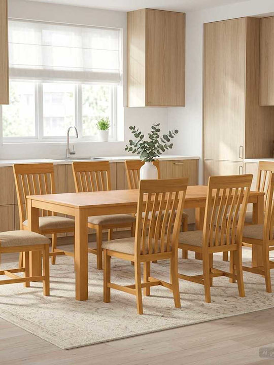 Set de sufragerie cu 8 scaune 200x100cm