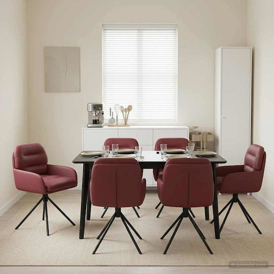 Dining Armchairs 59x59.5x90cm 6 Pieces Red