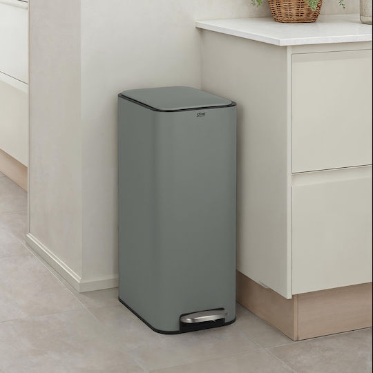 5Five Waste Bin Metallic with Pedal 30lt Green