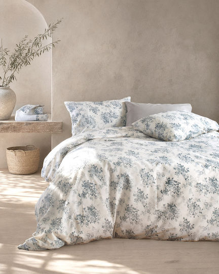 Rythmos Gradenia Next Single Bed Sheet Set 160x260cm Grey Blue (3pcs)