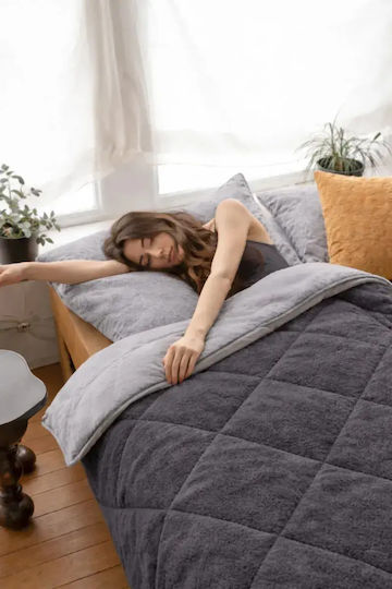 SteweHome Steppdecke Einzel 155x215cm Grau