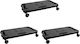vidaXL Transport Trolleys 3 Pcs Black Polypropy...