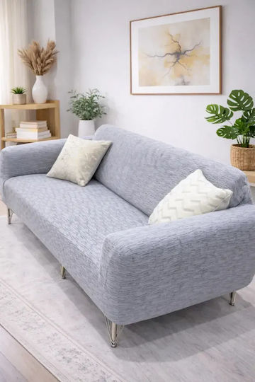SteweHome Elastische Abdeckung Für Dreisitziges Sofa Grau 195x230cm