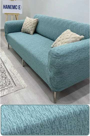 SteweHome Husă Elastică Pentru Canapea Cu Trei Locuri Turcoaz 180x237cm