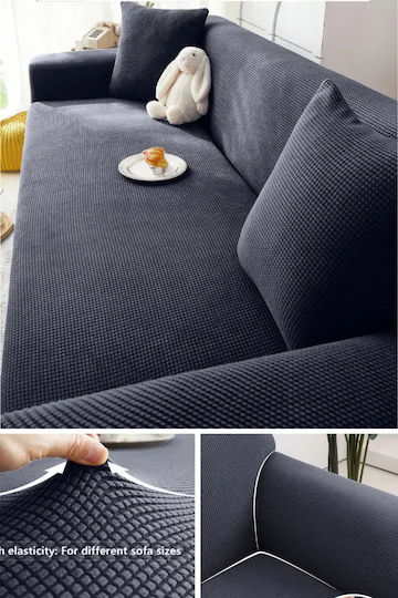 SteweHome Elastische Abdeckung Für Dreisitziges Sofa Grau 195x230cm