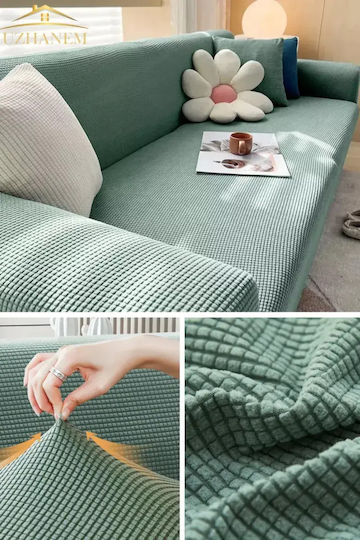 SteweHome Elastische Abdeckung Für Dreisitziges Sofa Grün 195x230cm