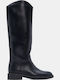 Wildleder Damen-Reitstiefel Schwarz