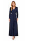 Naf Naf Rita Women's Maxi Cocktail Dress Navy Xs