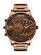 Diesel Men's Watch 54mm Battery with Brown Metal Bracelet