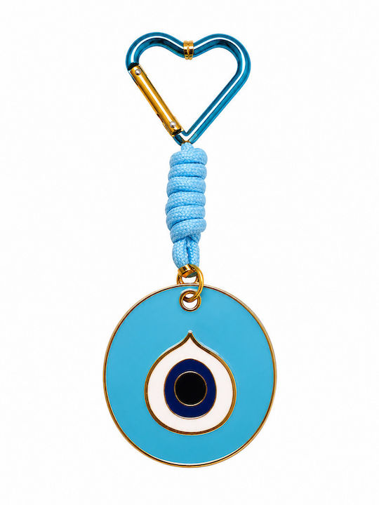 Großer Hellblauer Auge Schlüsselanhänger Haken Herz 15cm