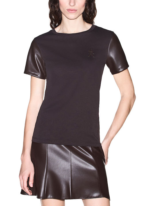 Armani Exchange Дамска Тениска Кафява-Златиста