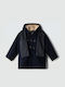 Kids Coat Short Hooded Dark Blue