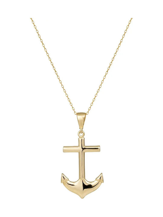 Anchor Necklace Made of 9K Gold