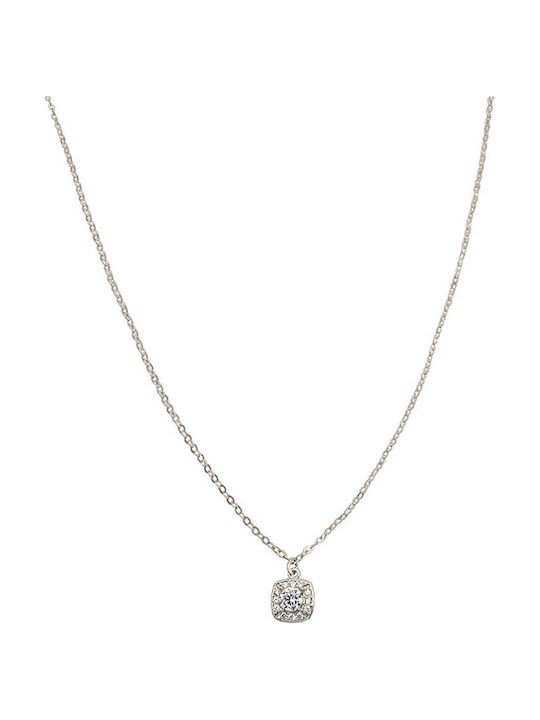 Savvas Design Колиета от Бяло Злато 14 Карата с Зиркон КОЛ01559