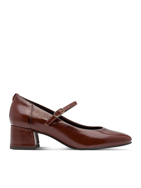 Tamaris Leather Heels with Strap & Thin Low Hee...