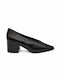 Pointed Toe Heels with Chunky Mid Heel Black