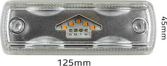 Led Маркерна Светлина 12/24v Червена Бяла Кехлибарена 0309