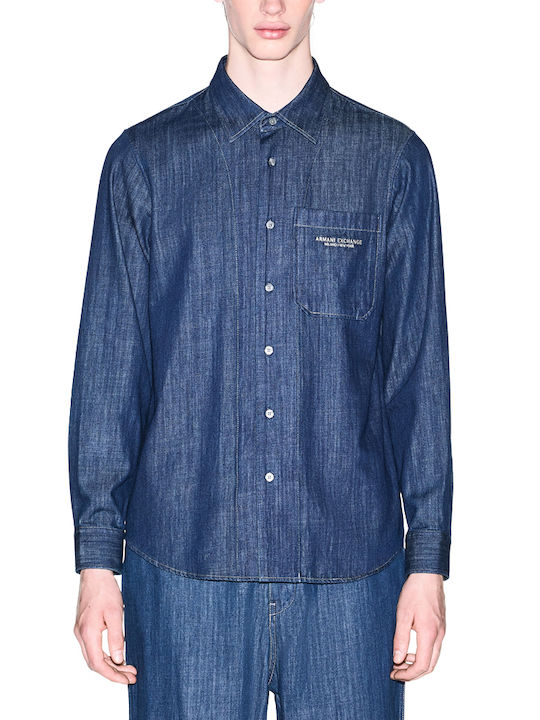 Cămașă Din Denim cu Mâneci Lungi, Croială Regular Fit, Albastră