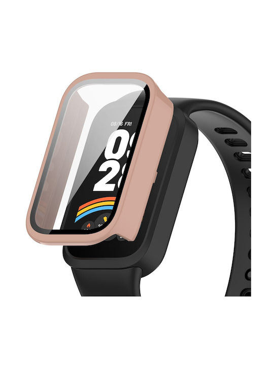 2 In 1 Θήκη Προστασίας + Tempered Glass Xiaomi Smart Band 9 Active Redmi Band 3 Pink