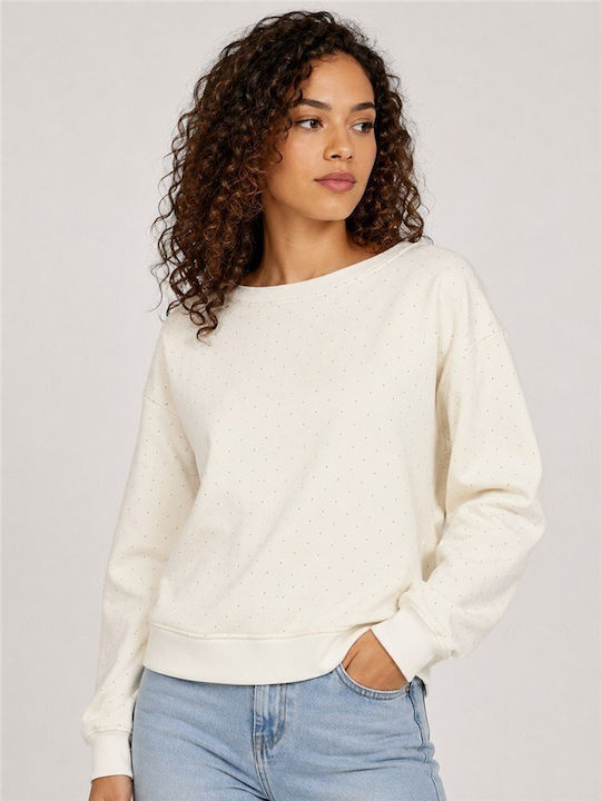 Only Langes Sweatshirt für Damen Weiß