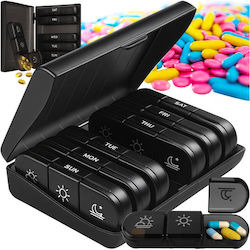 Cutie pentru pastile pe 7 zile Ruhhy Organizator pentru 3 ori pe zi Compartimente detașabile Portabil Negru Cutie pentru pastile pe 7 zile Ruhhy Organizator pentru 3 ori pe zi Compartimente detașabile Portabil Negru