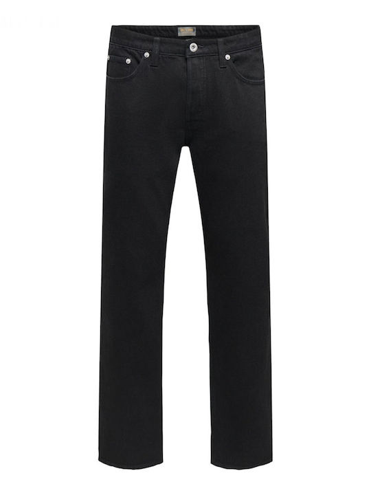 Pantaloni de blugi pentru bărbați Regular Straight Fit Negru