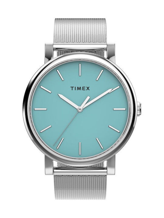 Timex Дамски Часовник 38mm Кварцов с Сребрист Стоманен Браслет