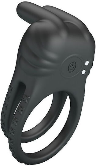 Pretty Love Sini Rechargeable Vibrating Cock Ring 10 Functions Black