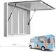 Vevor Concession Window 1143x762mm Aluminum Alloy Food Truck Service Window Base Up To 85 Degrees 4 Sliding Windows Awning Door Hook Water Resistant